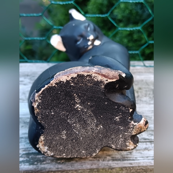 Vintage rustic Chalkware Black Cat - Picture 3 of 7